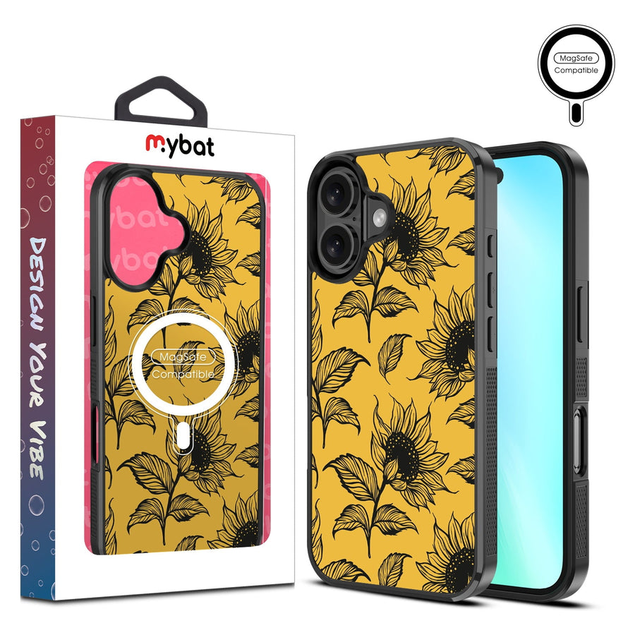 MyBat Design Lab Series MagSafe Case for Apple iPhone 16 Plus - Golden Sunflowers