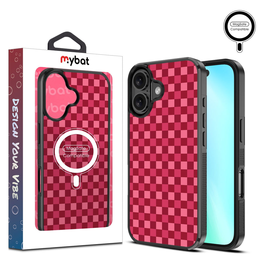 MyBat Design Lab Series MagSafe Case for Apple iPhone 16 Plus - Raspberry Check