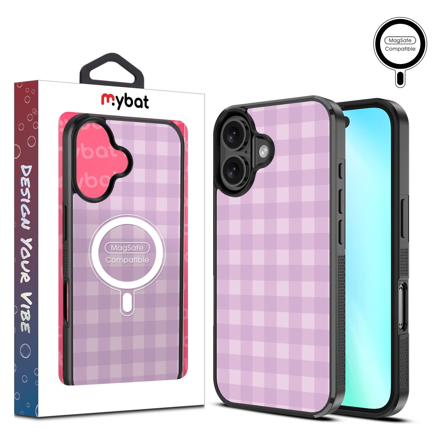 MyBat Design Lab Series MagSafe Case for Apple iPhone 16 Plus - Purple Plaid