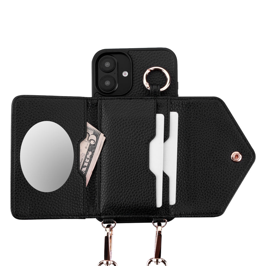 MyBat Posh Crossbody Wallet Case for Apple iPhone 16 Plus - Black - MIP16MCSLESS371-4.jpg