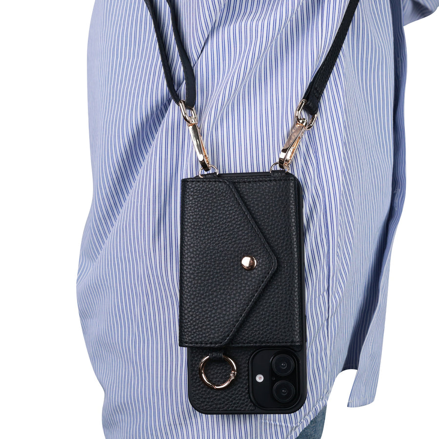 MyBat Posh Crossbody Wallet Case for Apple iPhone 16 Plus - Black - MIP16MCSLESS371-7.jpg