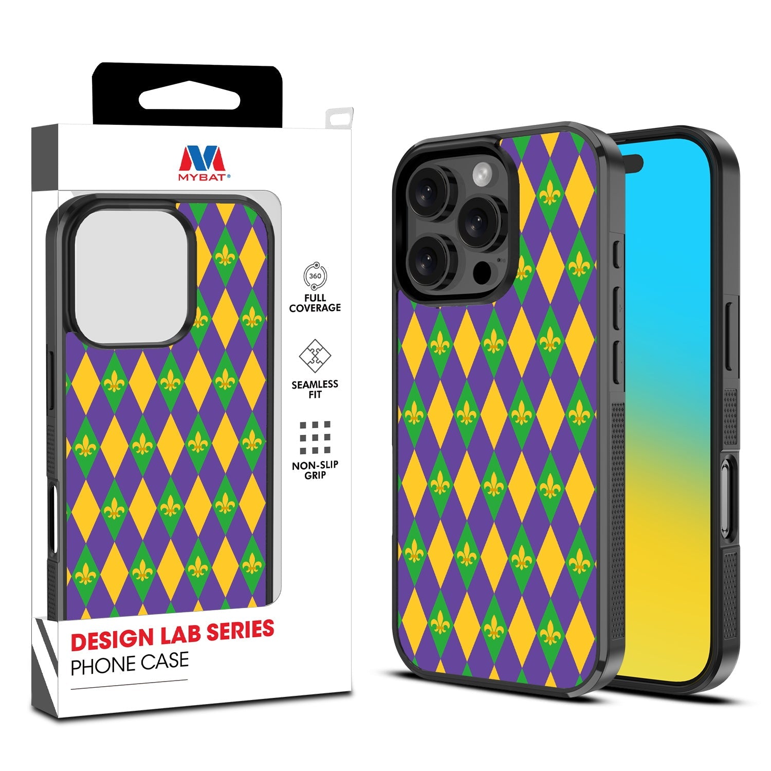 MyBat Design Lab Series Case for Apple iPhone 16 Pro - Mardi Gras