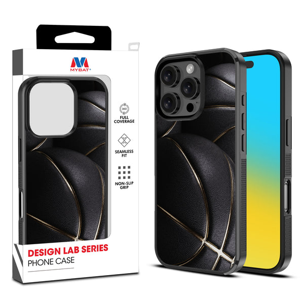 MyBat Design Lab Series Case for Apple iPhone 16 Pro - Black Basketballs - MIP16PCSLESM090-1.jpg