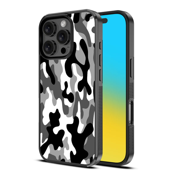 MyBat Design Lab Series Case for Apple iPhone 16 Pro - Black & White Camouflage - MIP16PCSLESM122-2.jpg