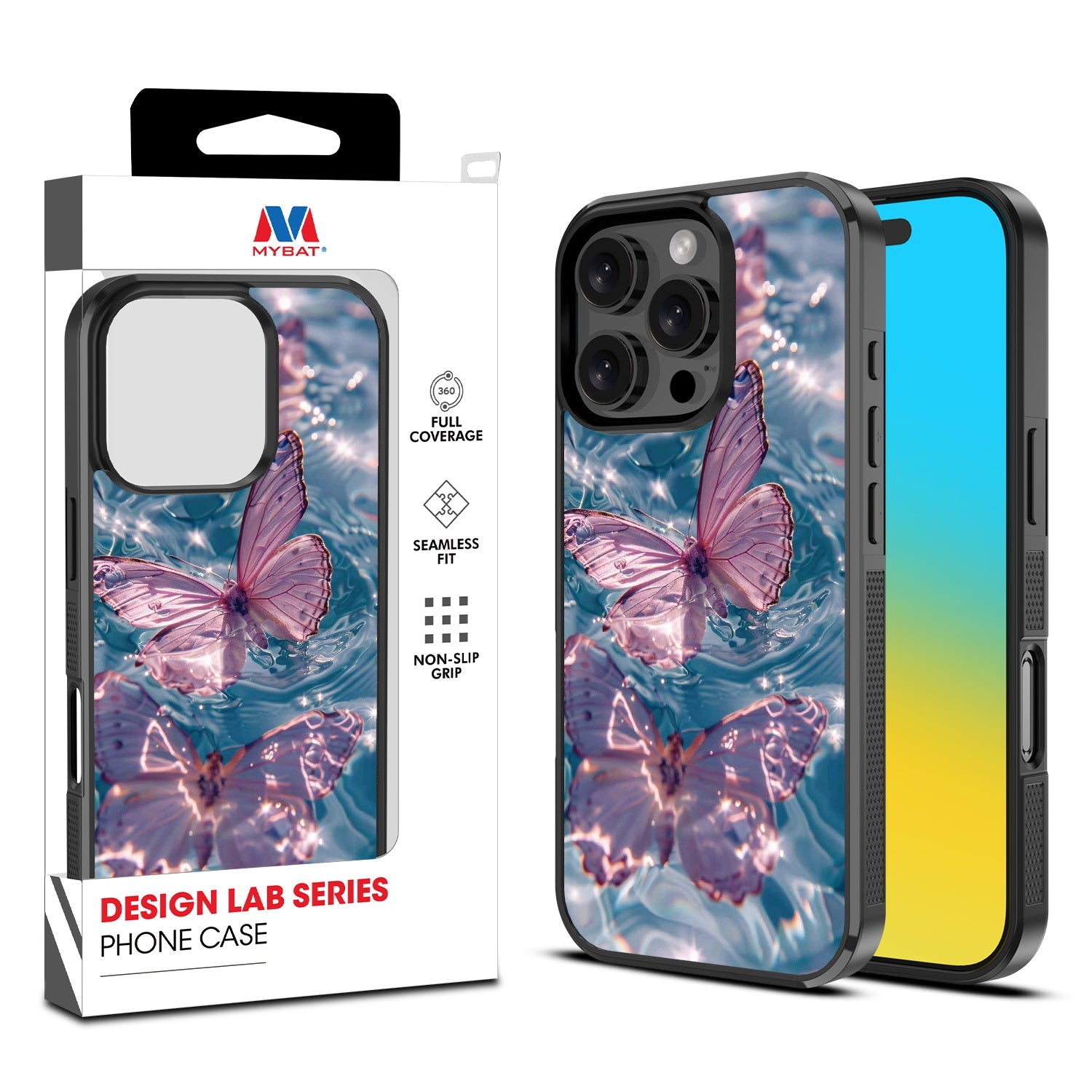 MyBat Design Lab Series Case for Apple iPhone 16 Pro - Floating Butterflies