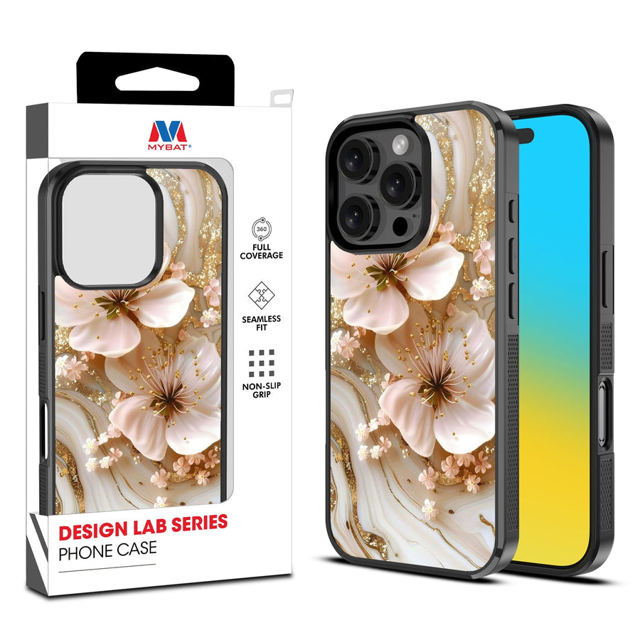 MyBat Design Lab Series Case for Apple iPhone 16 Pro - Golden Petal Glow
