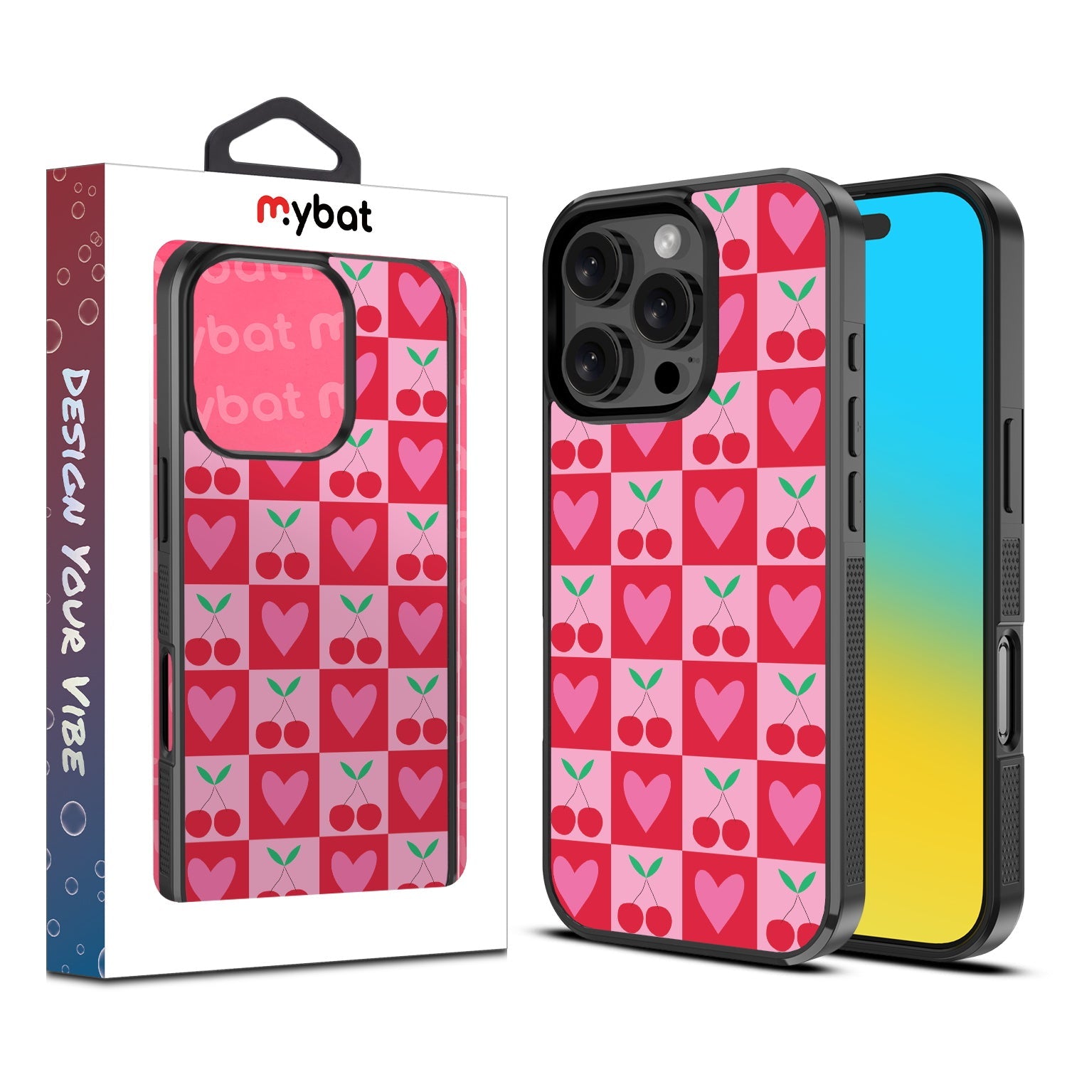 MyBat Design Lab Series Case for Apple iPhone 16 Pro - Cherry Hearts