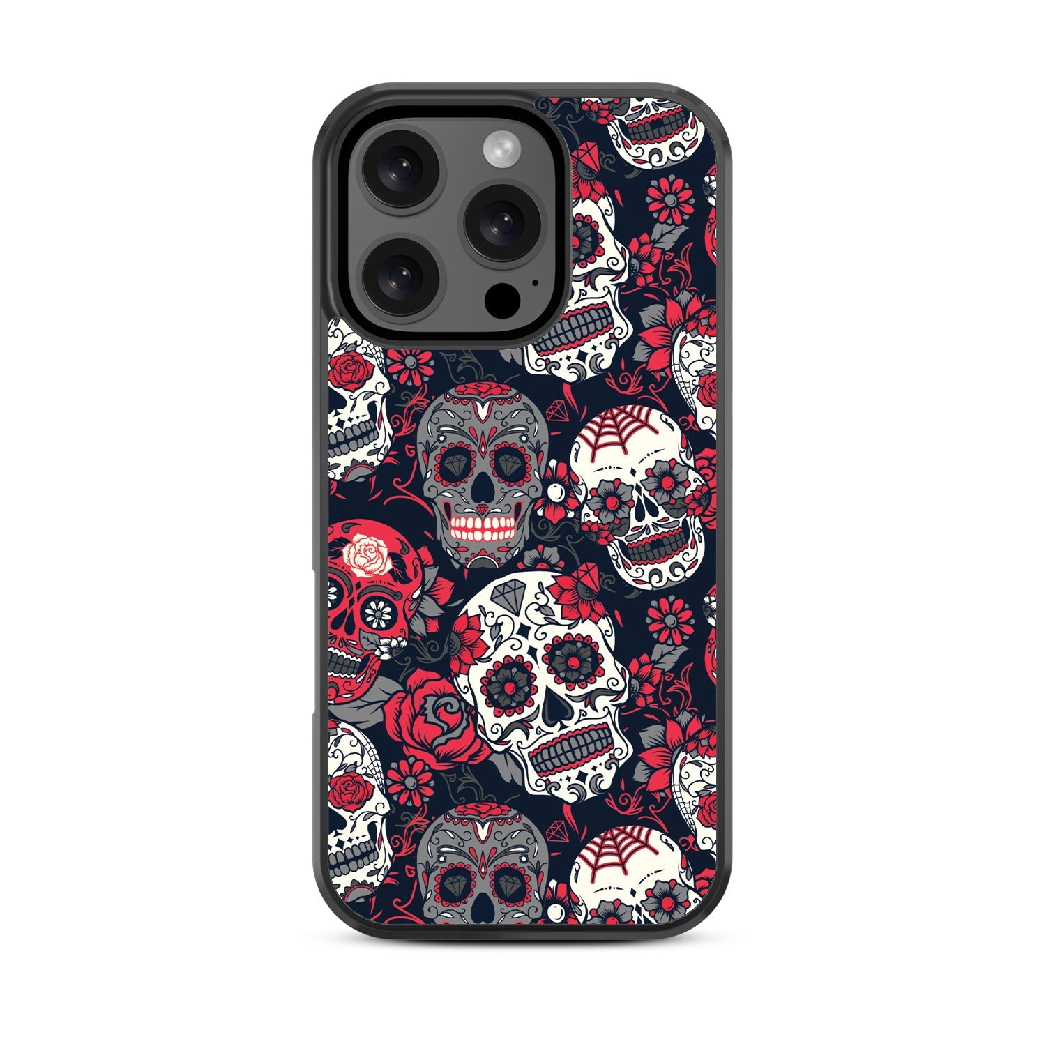 MyBat Design Lab Series Case for Apple iPhone 16 Pro - Sugar Rose Skulls