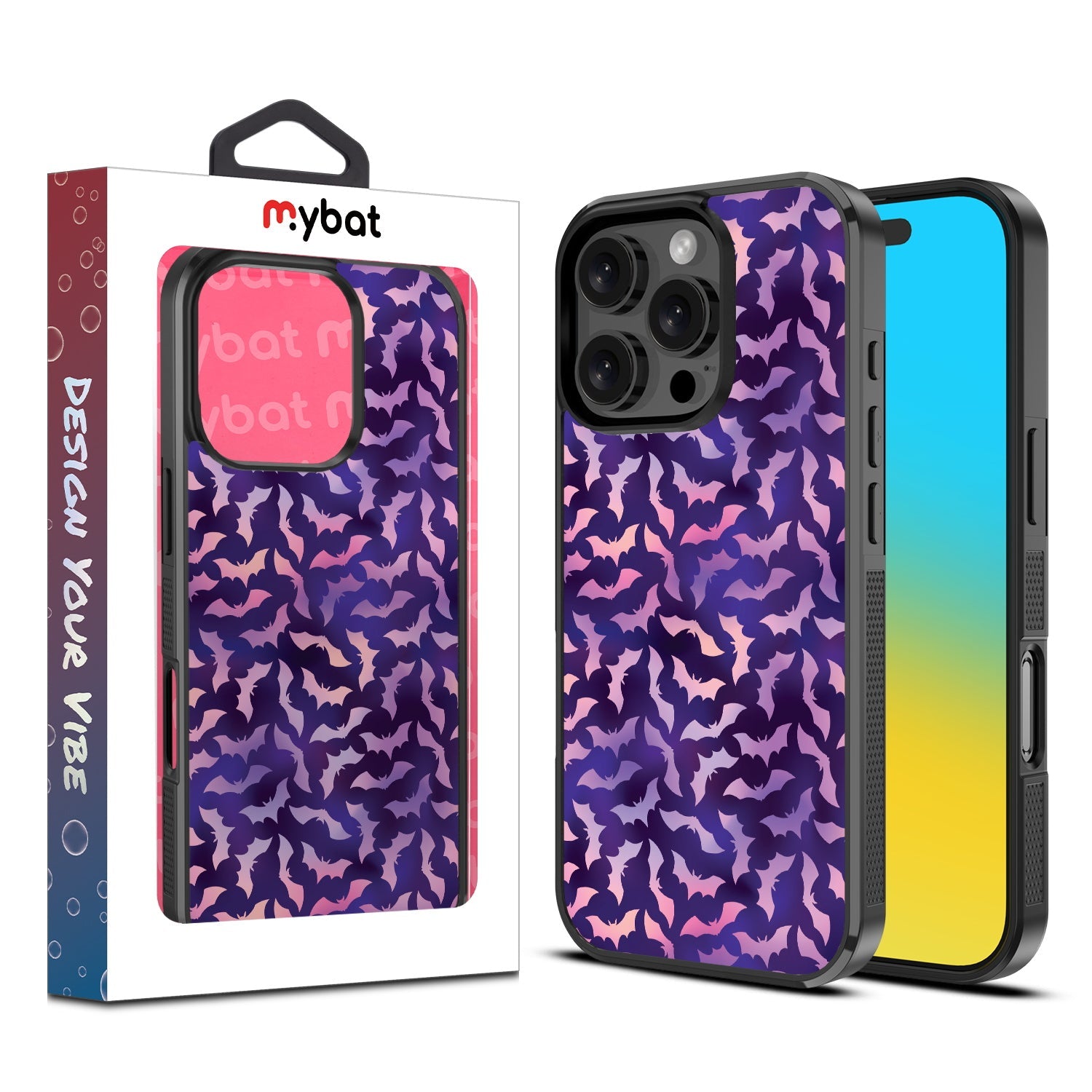 MyBat Design Lab Series Case for Apple iPhone 16 Pro - Twilight Bats