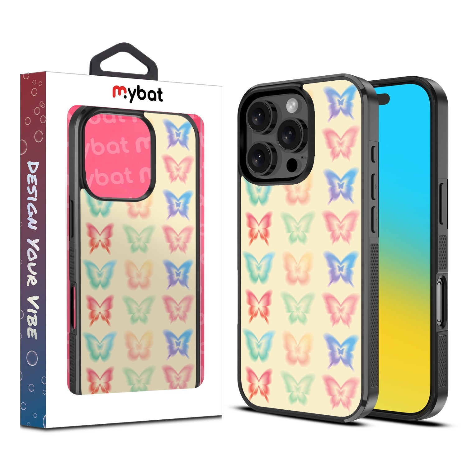 MyBat Design Lab Series Case for Apple iPhone 16 Pro - Technicolor Butterflies