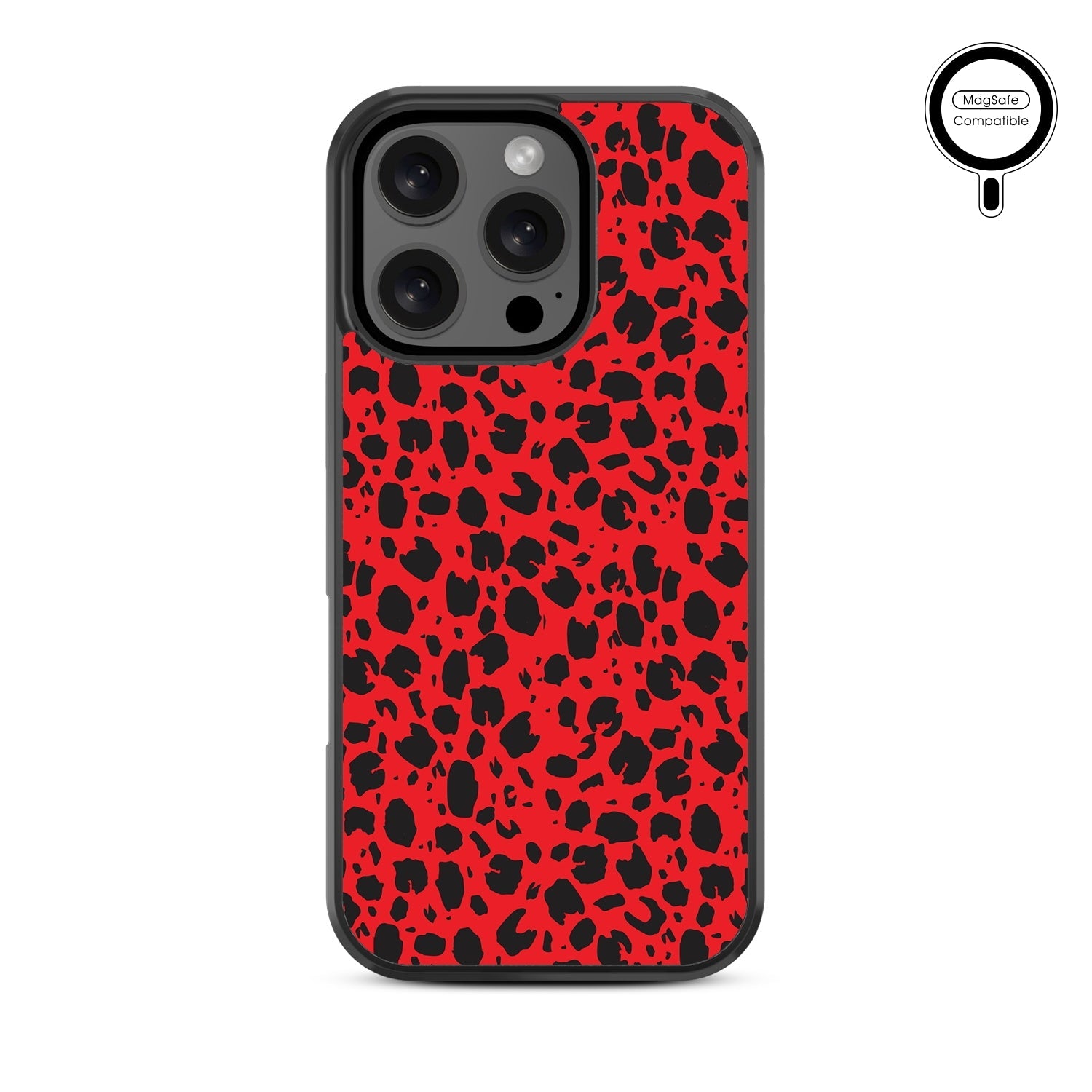 MyBat Design Lab Series MagSafe Case for Apple iPhone 16 Pro - Red Leopard Print