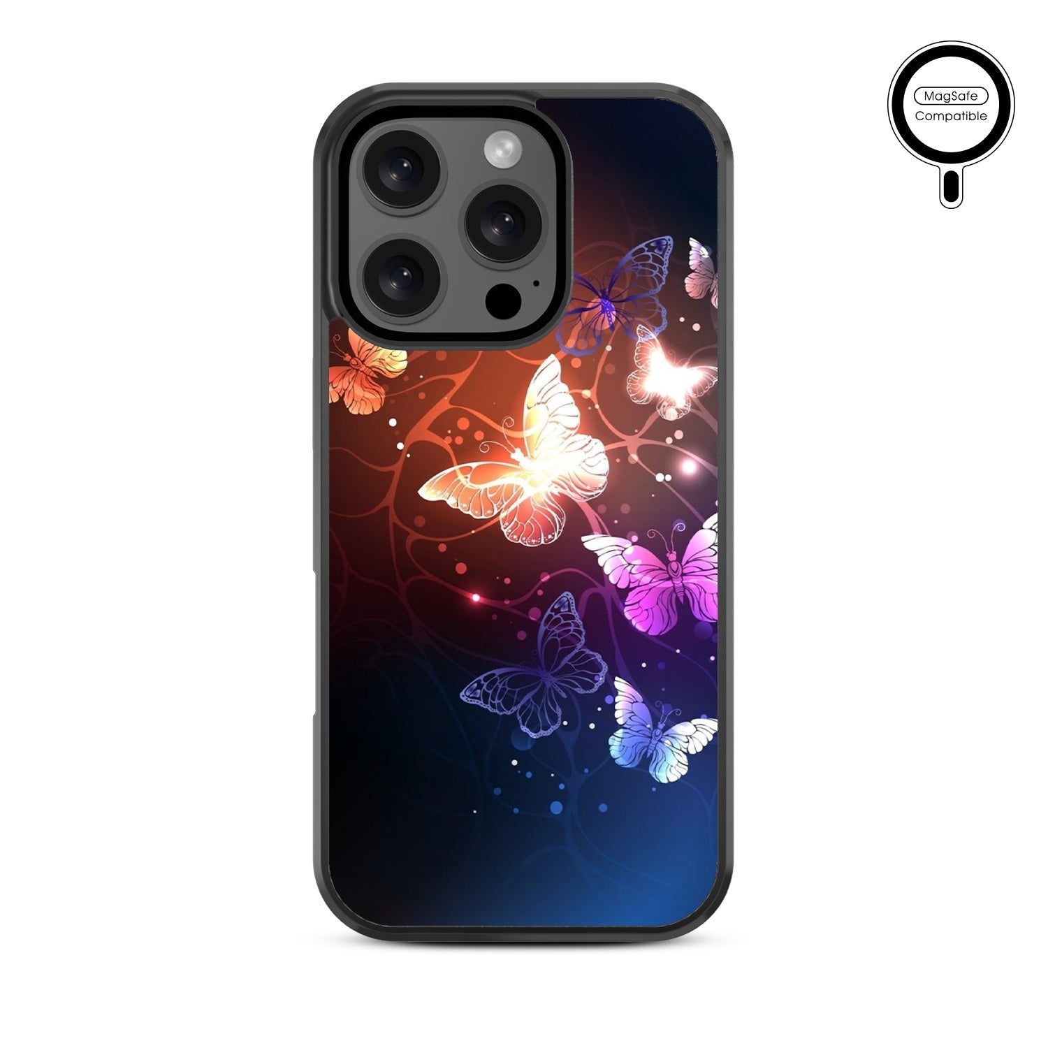 MyBat Design Lab Series MagSafe Case for Apple iPhone 16 Pro - Neon Butterflies