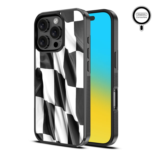 MyBat Design Lab Series MagSafe Case for Apple iPhone 16 Pro - Racing Flag - MIP16PCSLESMSM040-2.jpg