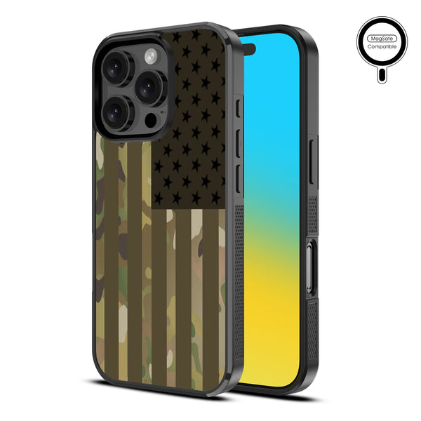 MyBat Design Lab Series MagSafe Case for Apple iPhone 16 Pro - Military Camouflage American Flag - MIP16PCSLESMSM054-2.jpg