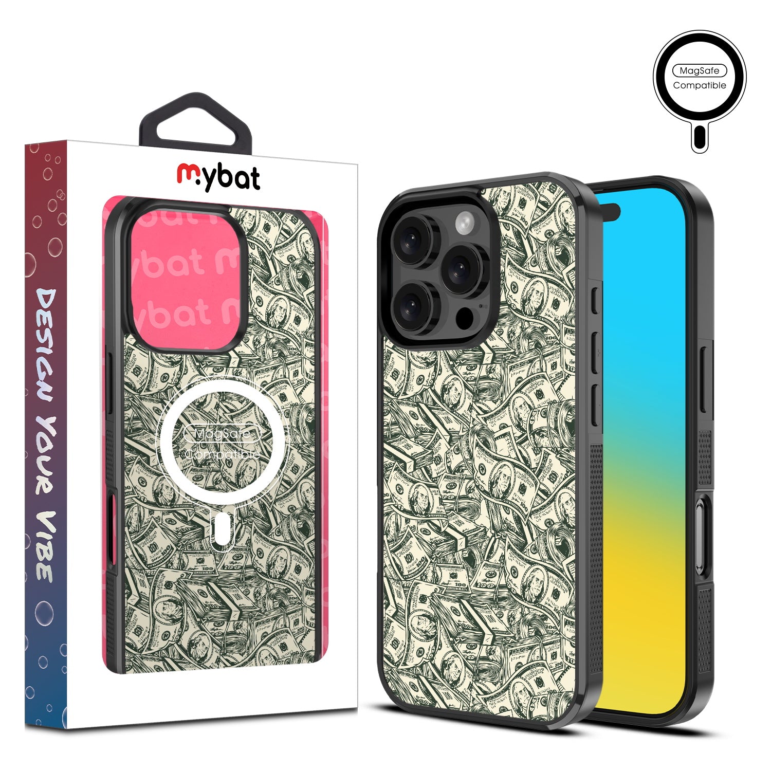 MyBat Design Lab Series MagSafe Case for Apple iPhone 16 Pro - Money Stack