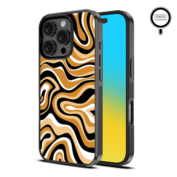 MyBat Design Lab Series MagSafe Case for Apple iPhone 16 Pro - Groovy Golden Swirls - MIP16PCSLESMSM093-2.jpg