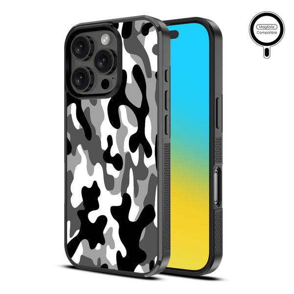 MyBat Design Lab Series MagSafe Case for Apple iPhone 16 Pro - Black & White Camouflage - MIP16PCSLESMSM122-2.jpg