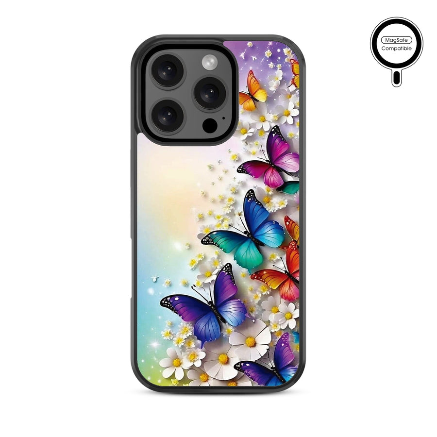 MyBat Design Lab Series MagSafe Case for Apple iPhone 16 Pro - Rainbow Butterflies
