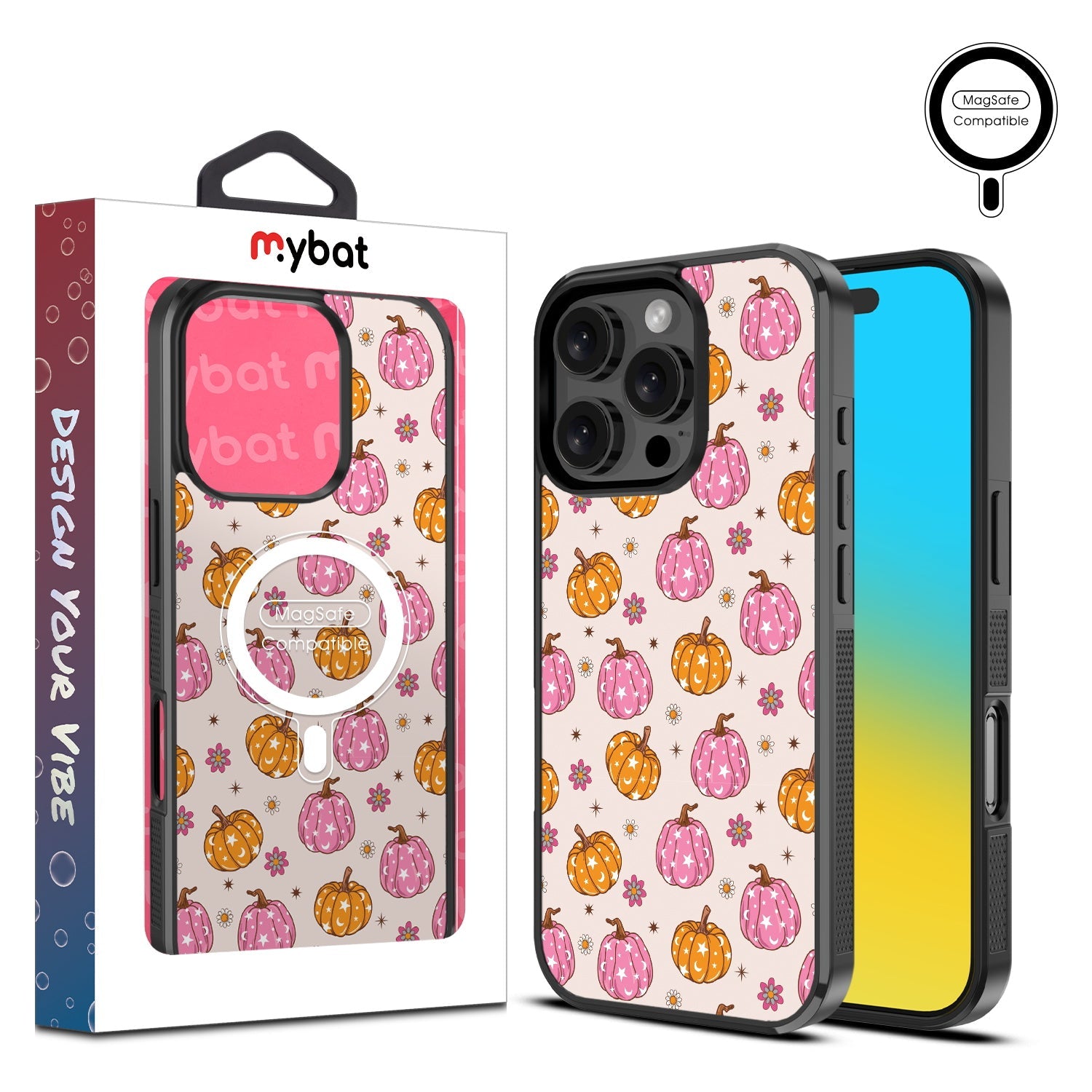 MyBat Design Lab Series MagSafe Case for Apple iPhone 16 Pro - Groovy Pumpkin Patch