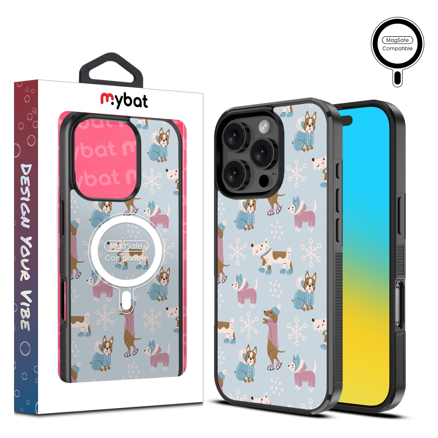 MyBat Design Lab Series MagSafe Case for Apple iPhone 16 Pro - Puppy Snow Play