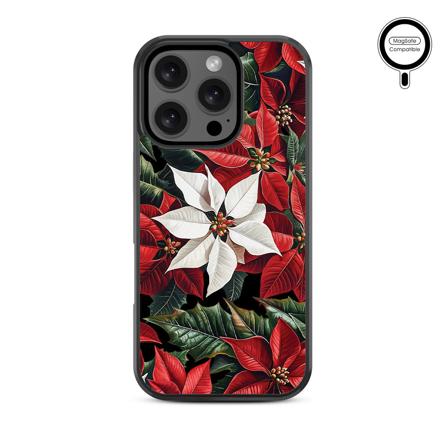 MyBat Design Lab Series MagSafe Case for Apple iPhone 16 Pro - Christmas Poinsettias - MIP16PCSLESMSM301-3.jpg