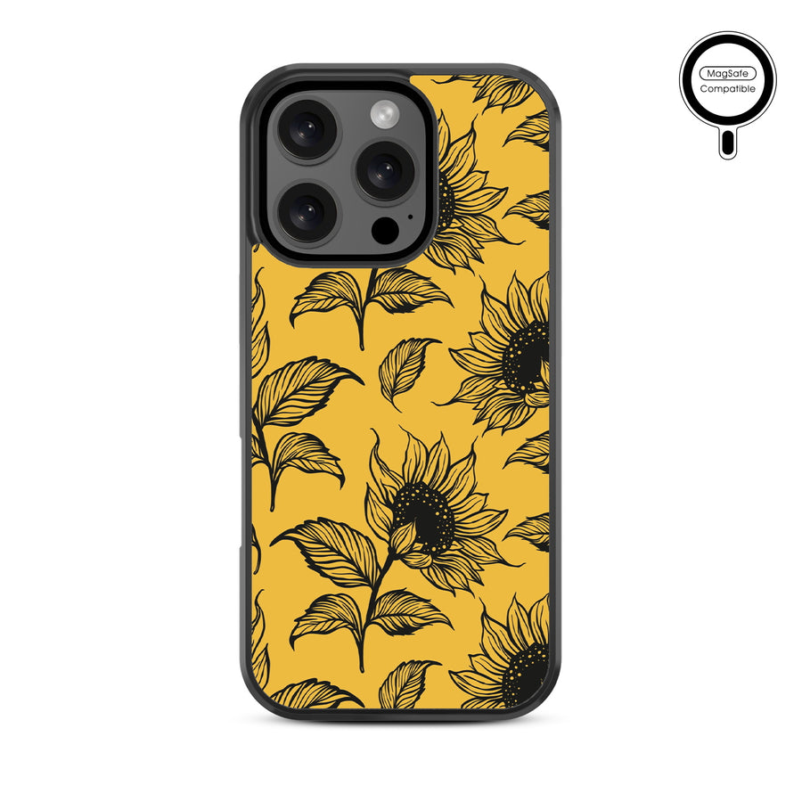 MyBat Design Lab Series MagSafe Case for Apple iPhone 16 Pro - Golden Sunflowers - MIP16PCSLESMSM444-3.jpg