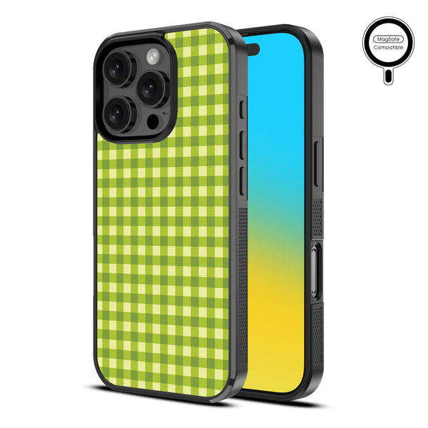 MyBat Design Lab Series MagSafe Case for Apple iPhone 16 Pro - Green Gingham - MIP16PCSLESMSM476-2.jpg