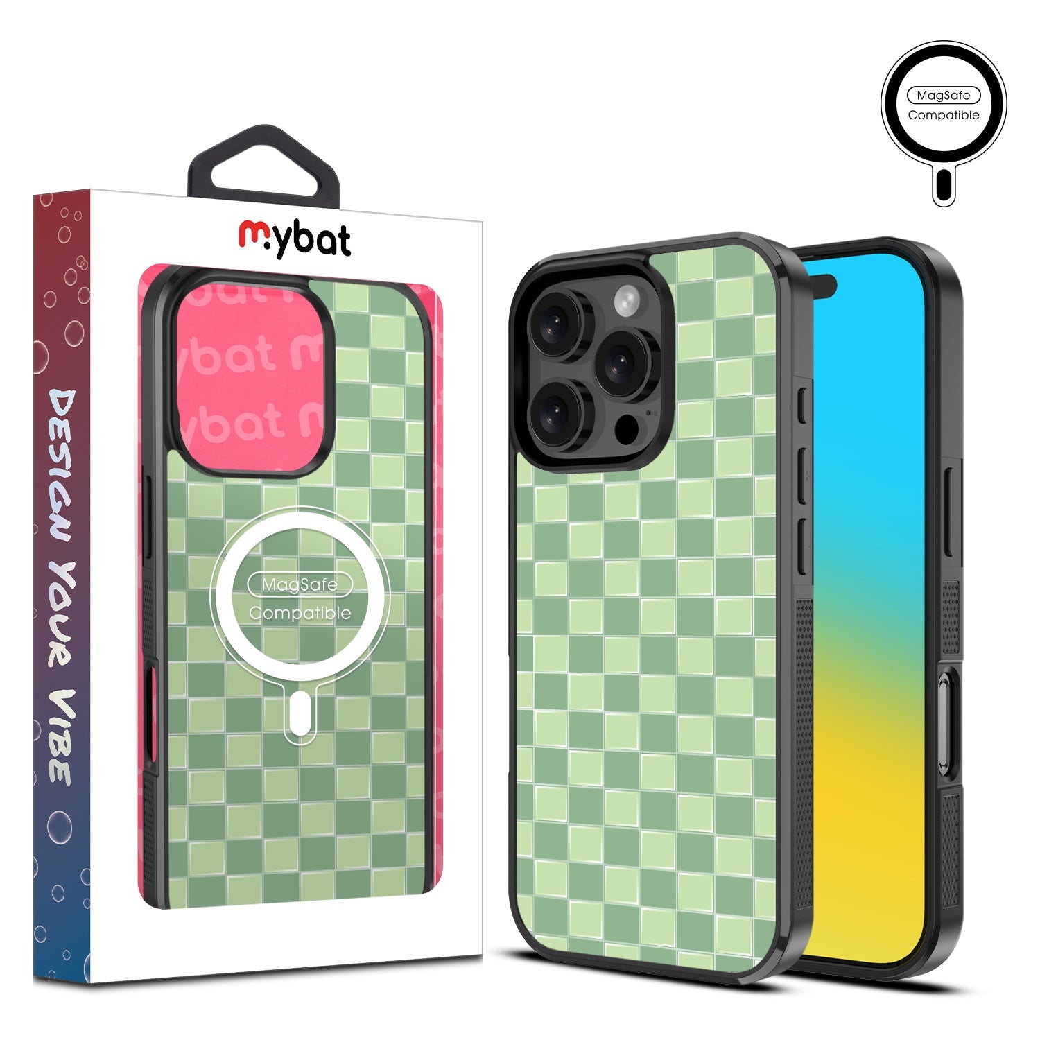 MyBat Design Lab Series MagSafe Case for Apple iPhone 16 Pro - Matcha Check