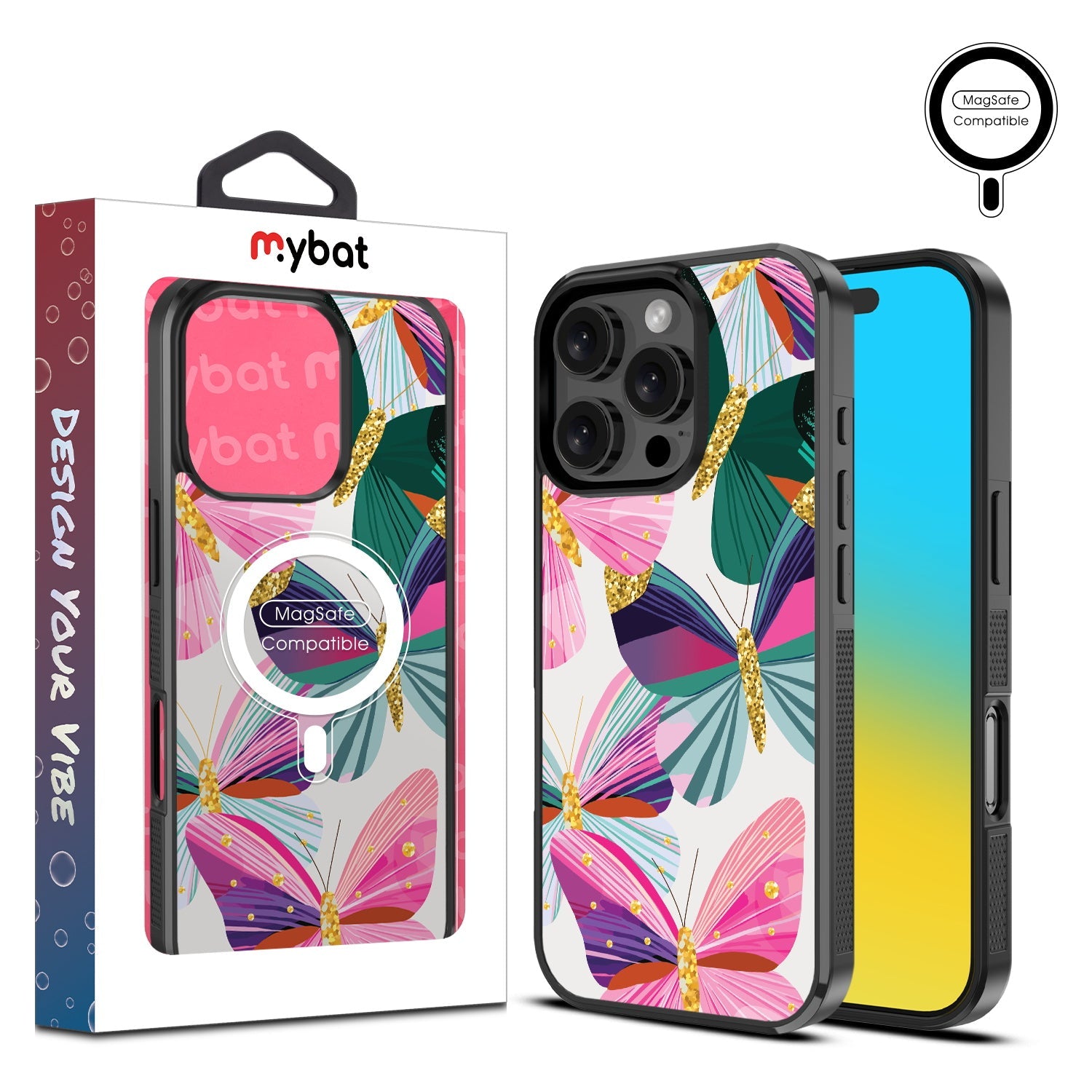 MyBat Design Lab Series MagSafe Case for Apple iPhone 16 Pro - Bright Flutter