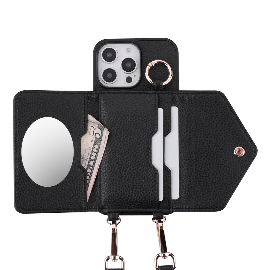 MyBat Posh Crossbody Wallet Case for Apple iPhone 16 Pro - Black - MIP16PCSLESS371-4.jpg