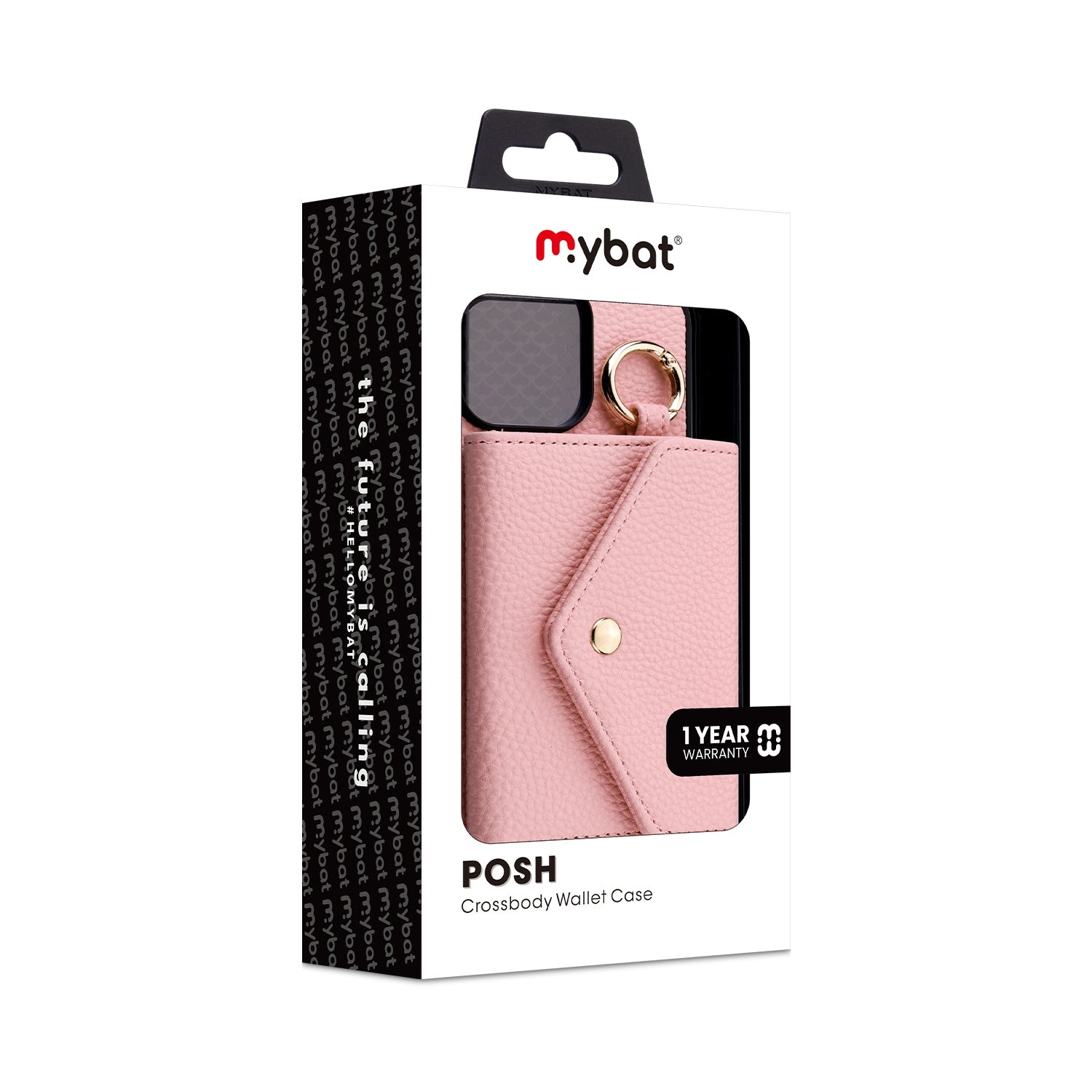 MyBat Posh Crossbody Wallet Case for Apple iPhone 16 Pro - Pink