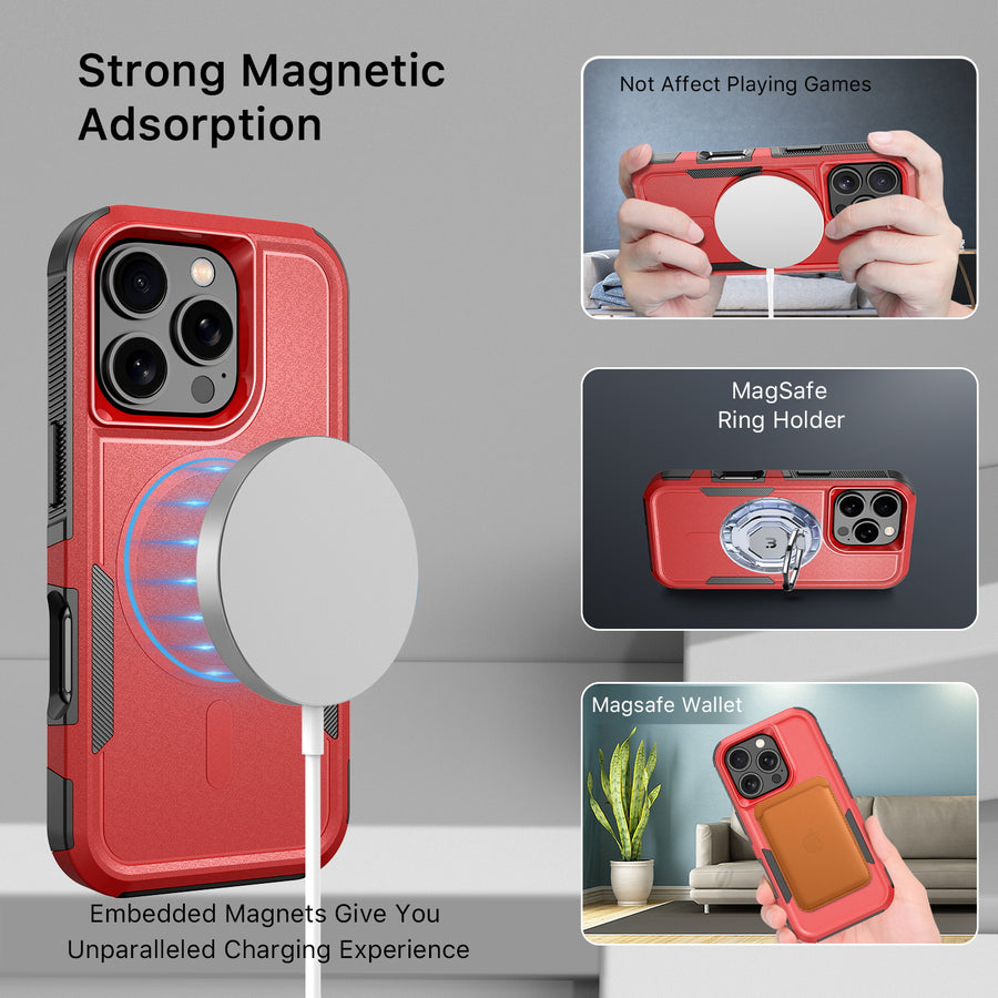 MyBat Fortress Series MagSafe Case for Apple iPhone 16 Pro - Red - MIP16PCSRSKMS302-5.jpg