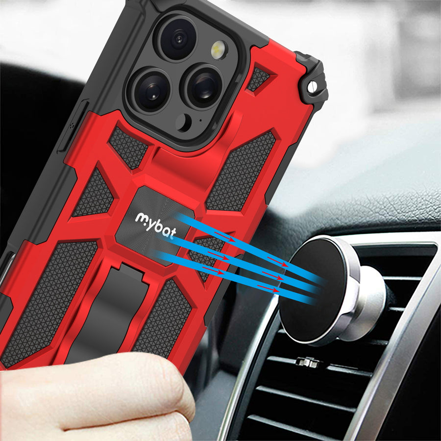 MyBat Sturdy Hybrid Protector Cover (with Stand) for Apple iPhone 16 Pro Max - Red / Black - MIP16PMCSFSSS003-8.jpg