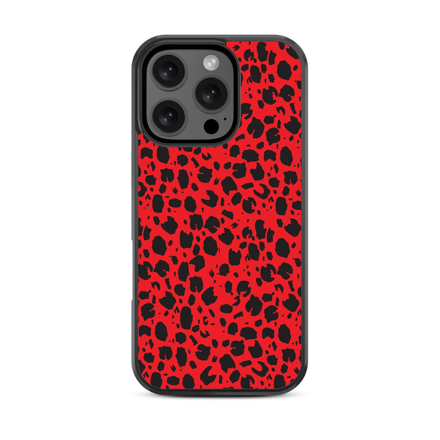 MyBat Design Lab Series Case for Apple iPhone 16 Pro Max - Red Leopard Print