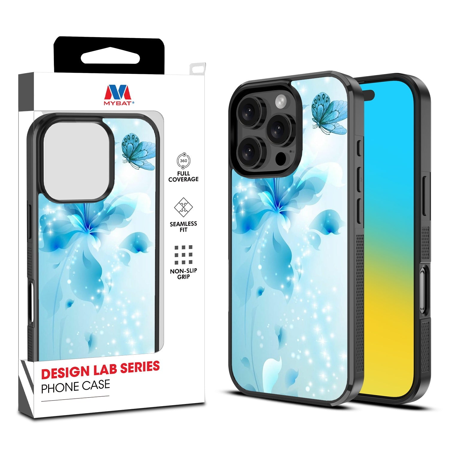 MyBat Design Lab Series Case for Apple iPhone 16 Pro Max - Butterfly & Flowers