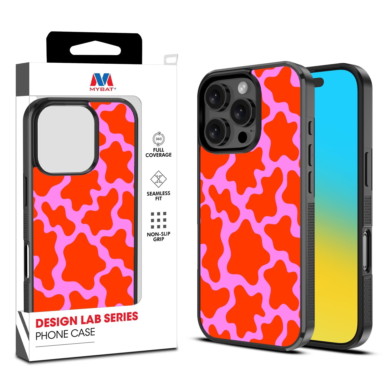 MyBat Design Lab Series Case for Apple iPhone 16 Pro Max - Pink Retro Splashes