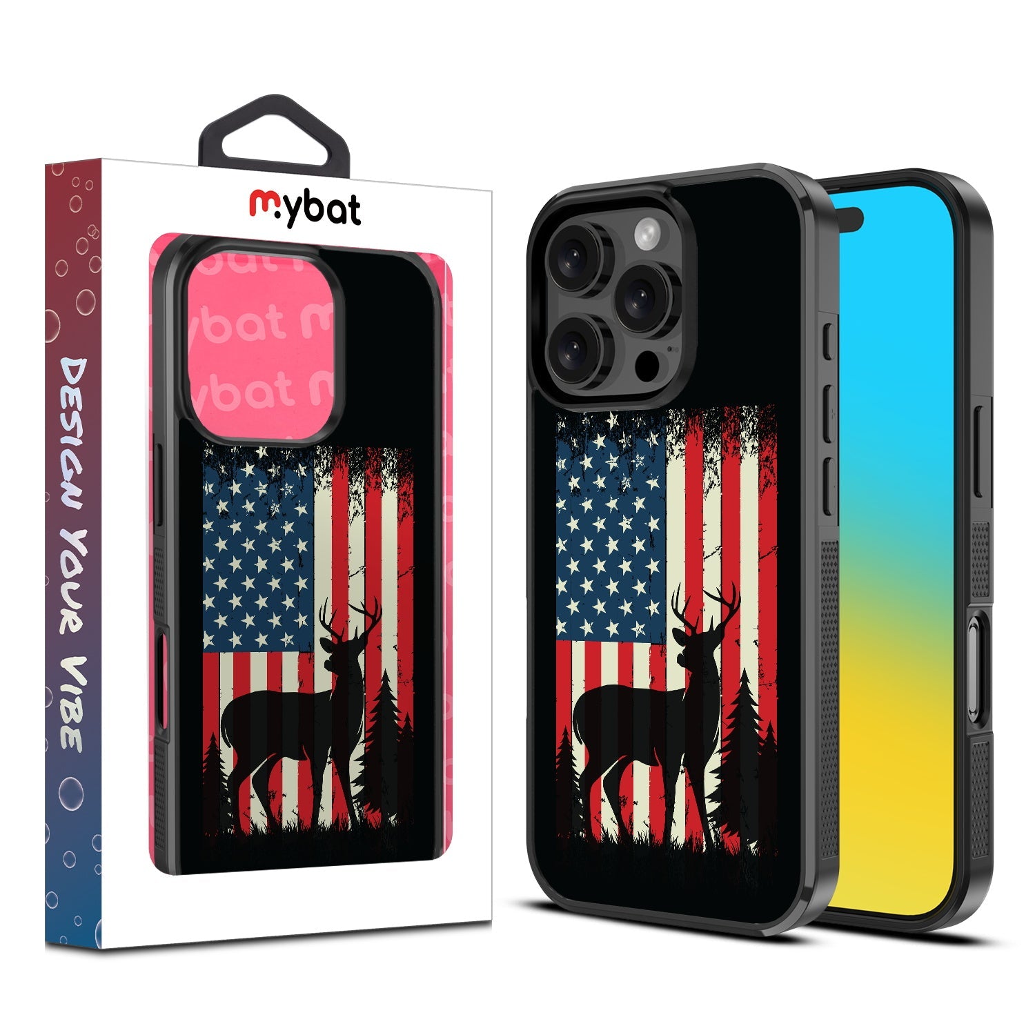 MyBat Design Lab Series Case for Apple iPhone 16 Pro Max - Stars, Stripes and Stags