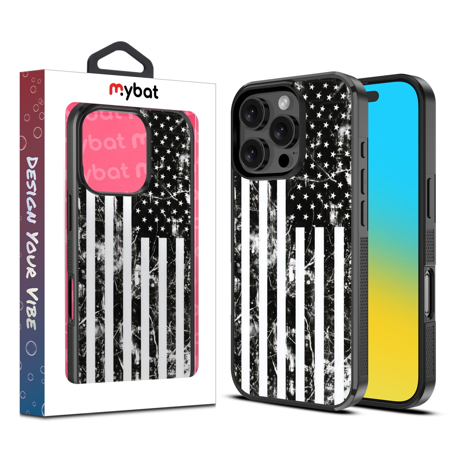 MyBat Design Lab Series Case for Apple iPhone 16 Pro Max - Distress US Flag