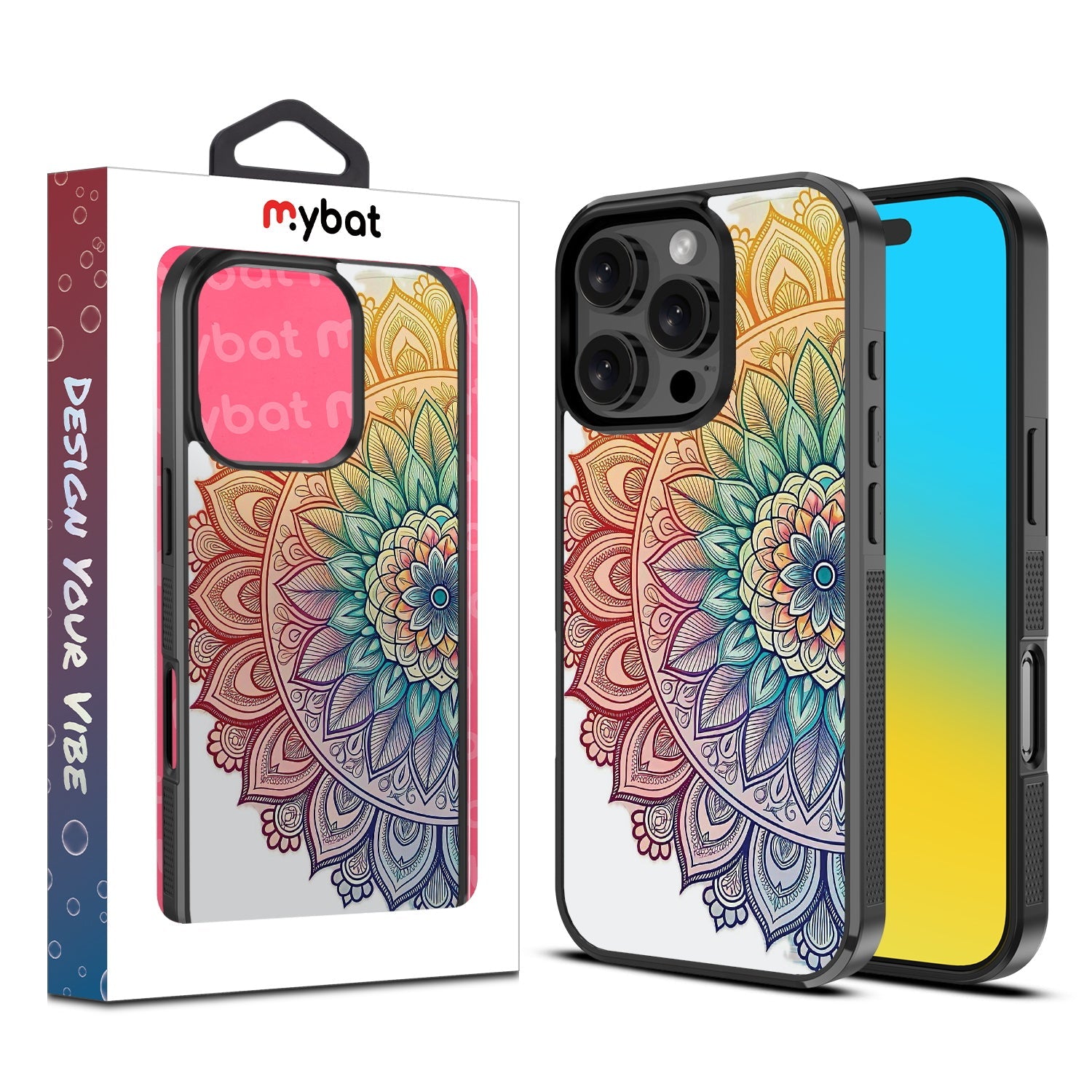 MyBat Design Lab Series Case for Apple iPhone 16 Pro Max - Rainbow Mandala