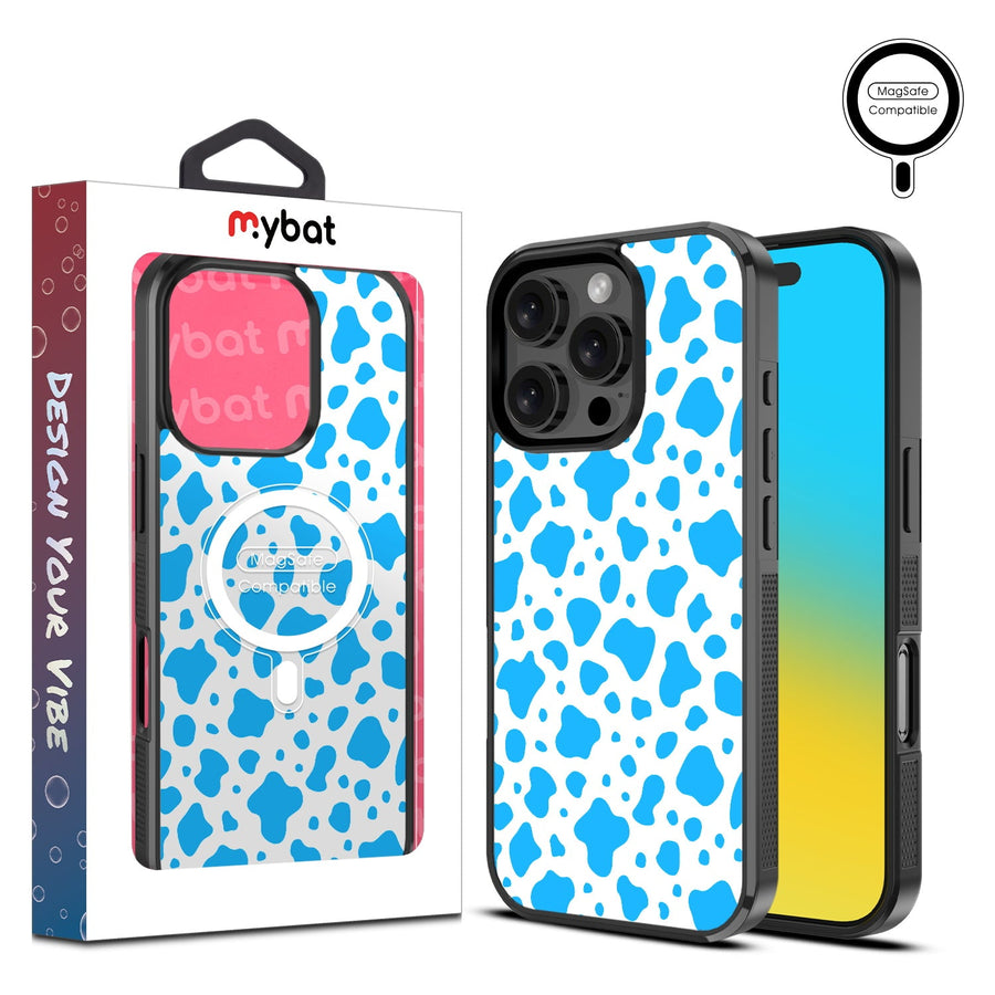 MyBat Design Lab Series MagSafe Case for Apple iPhone 16 Pro Max - Blue Cow Print