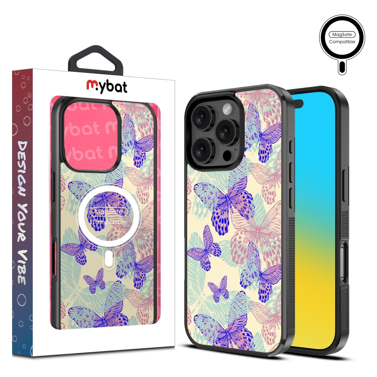 MyBat Design Lab Series MagSafe Case for Apple iPhone 16 Pro Max - Butterflies