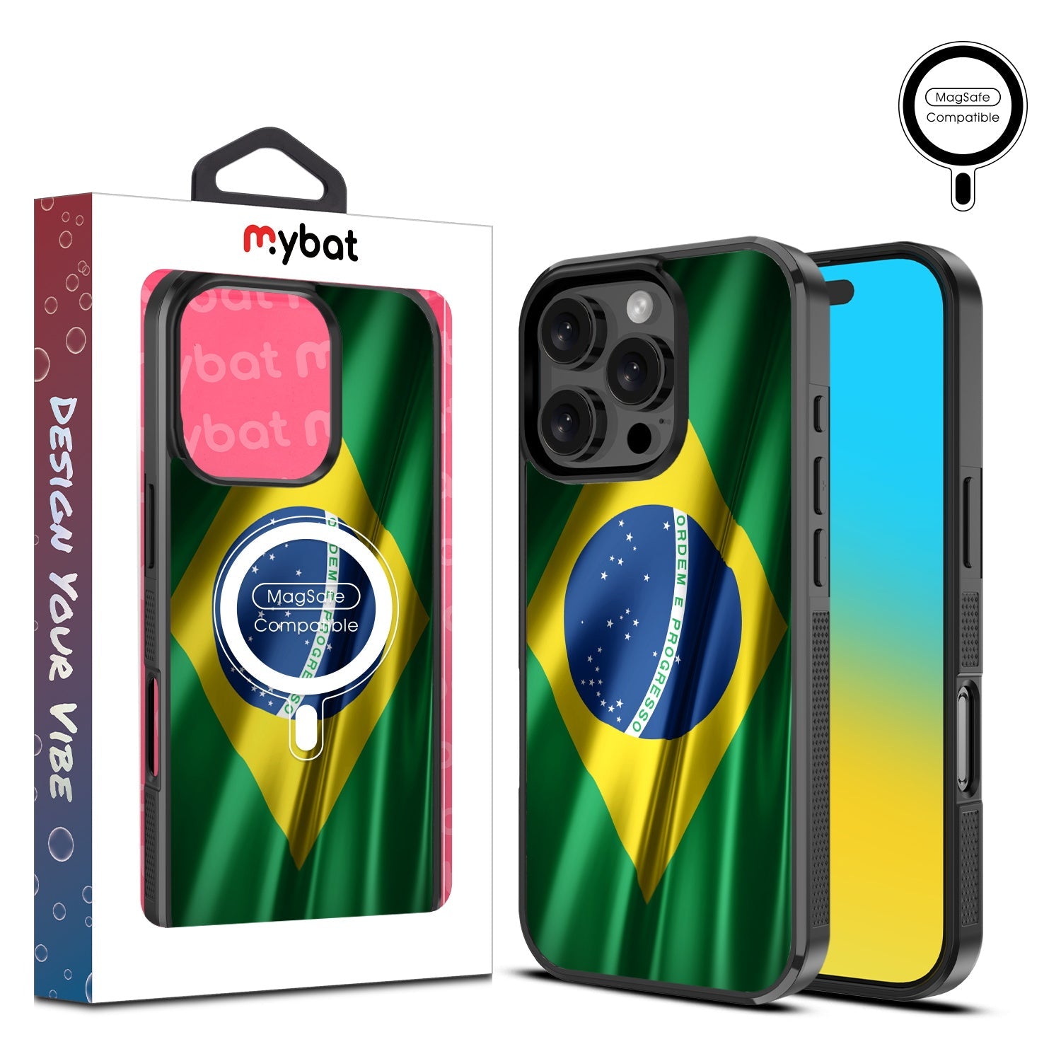 MyBat Design Lab Series MagSafe Case for Apple iPhone 16 Pro Max - Brazilian Flag
