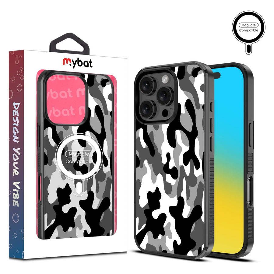 MyBat Design Lab Series MagSafe Case for Apple iPhone 16 Pro Max - Black & White Camouflage