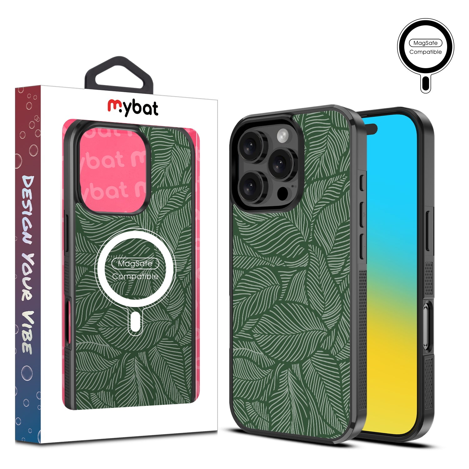 MyBat Design Lab Series MagSafe Case for Apple iPhone 16 Pro Max - Leaves