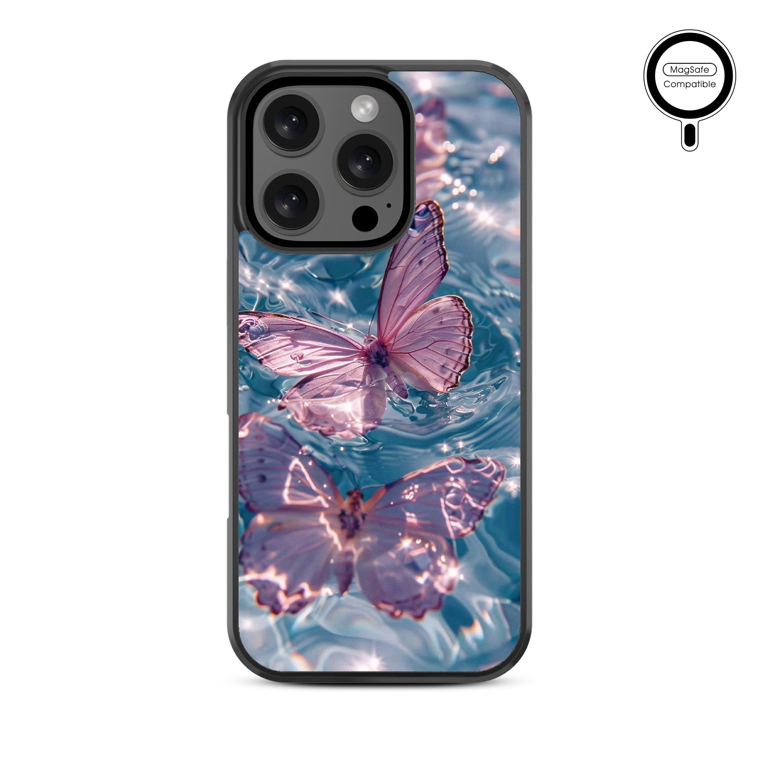MyBat Design Lab Series MagSafe Case for Apple iPhone 16 Pro Max - Floating Butterflies