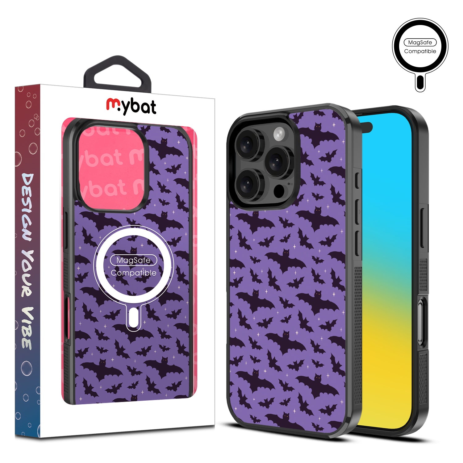 MyBat Design Lab Series MagSafe Case for Apple iPhone 16 Pro Max - Flying Bats