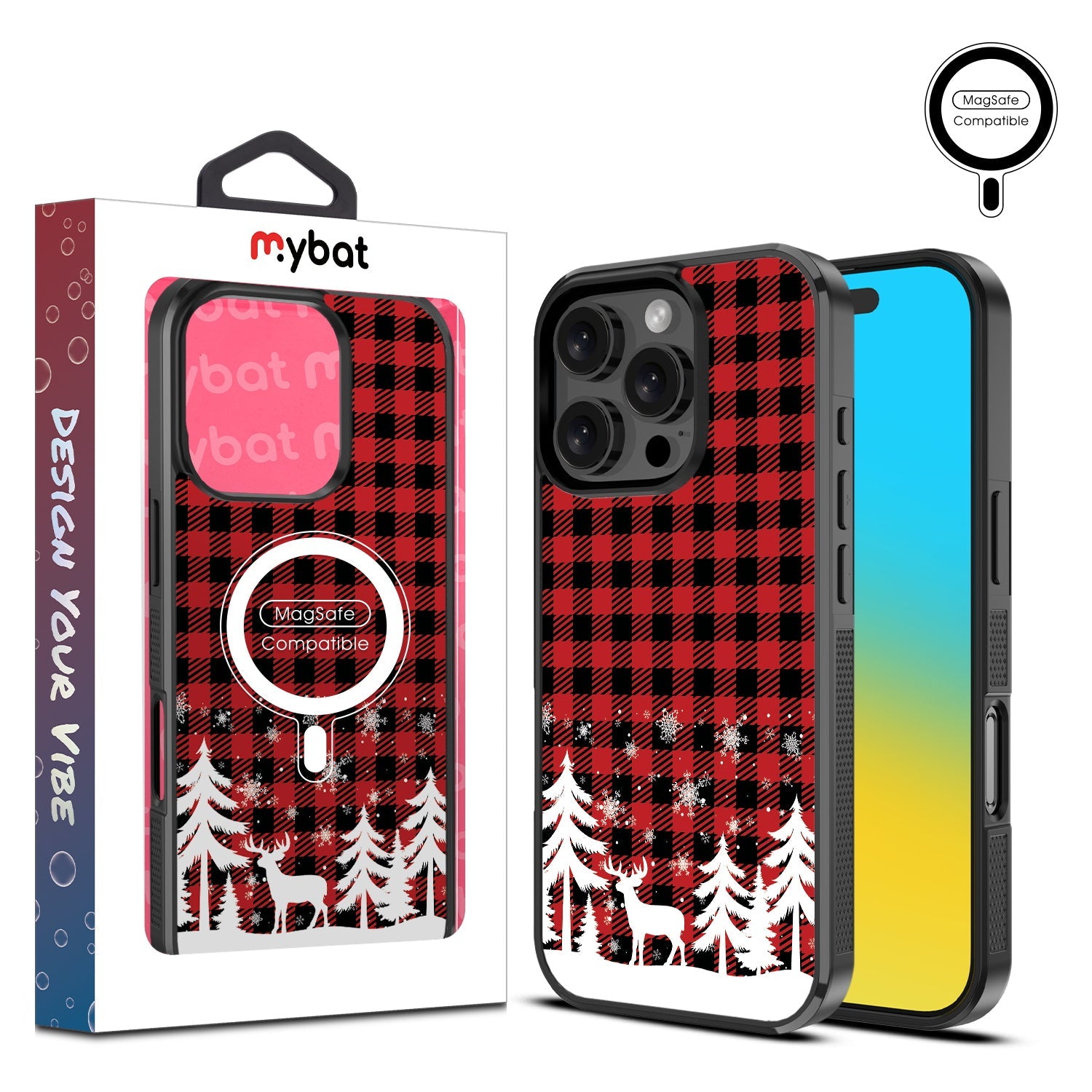 MyBat Design Lab Series MagSafe Case for Apple iPhone 16 Pro Max - Reindeer Flannel