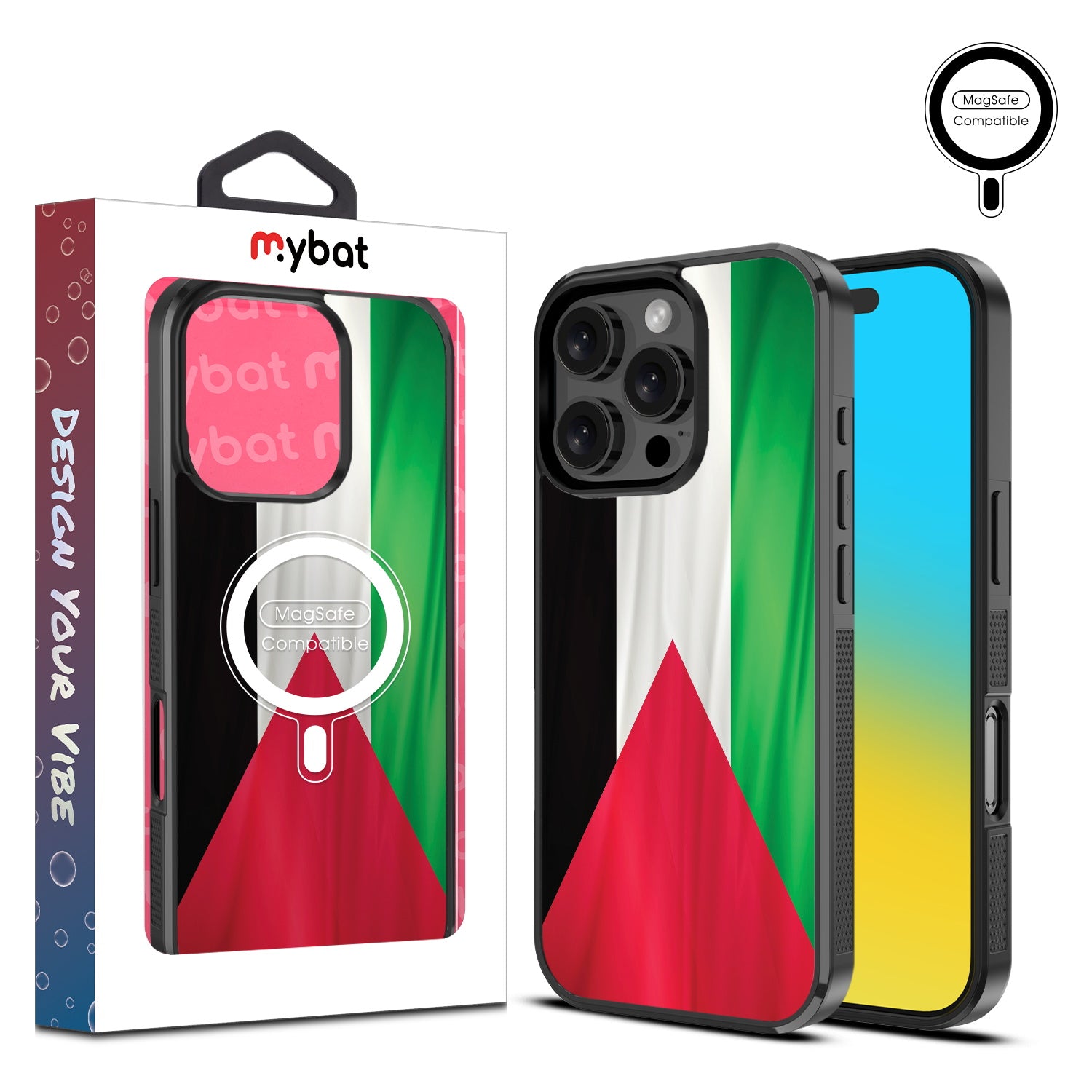 MyBat Design Lab Series MagSafe Case for Apple iPhone 16 Pro Max - Palestine Flag