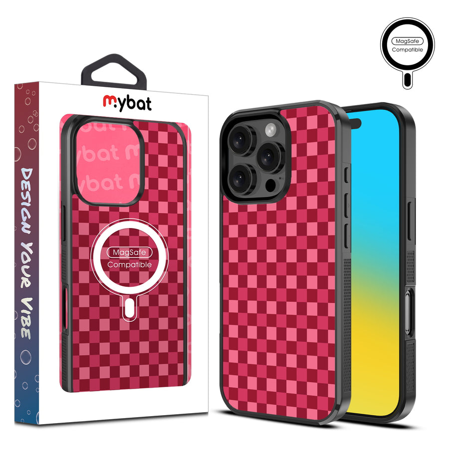MyBat Design Lab Series MagSafe Case for Apple iPhone 16 Pro Max - Raspberry Check - MIP16PMCSLESMSM481-1.jpg