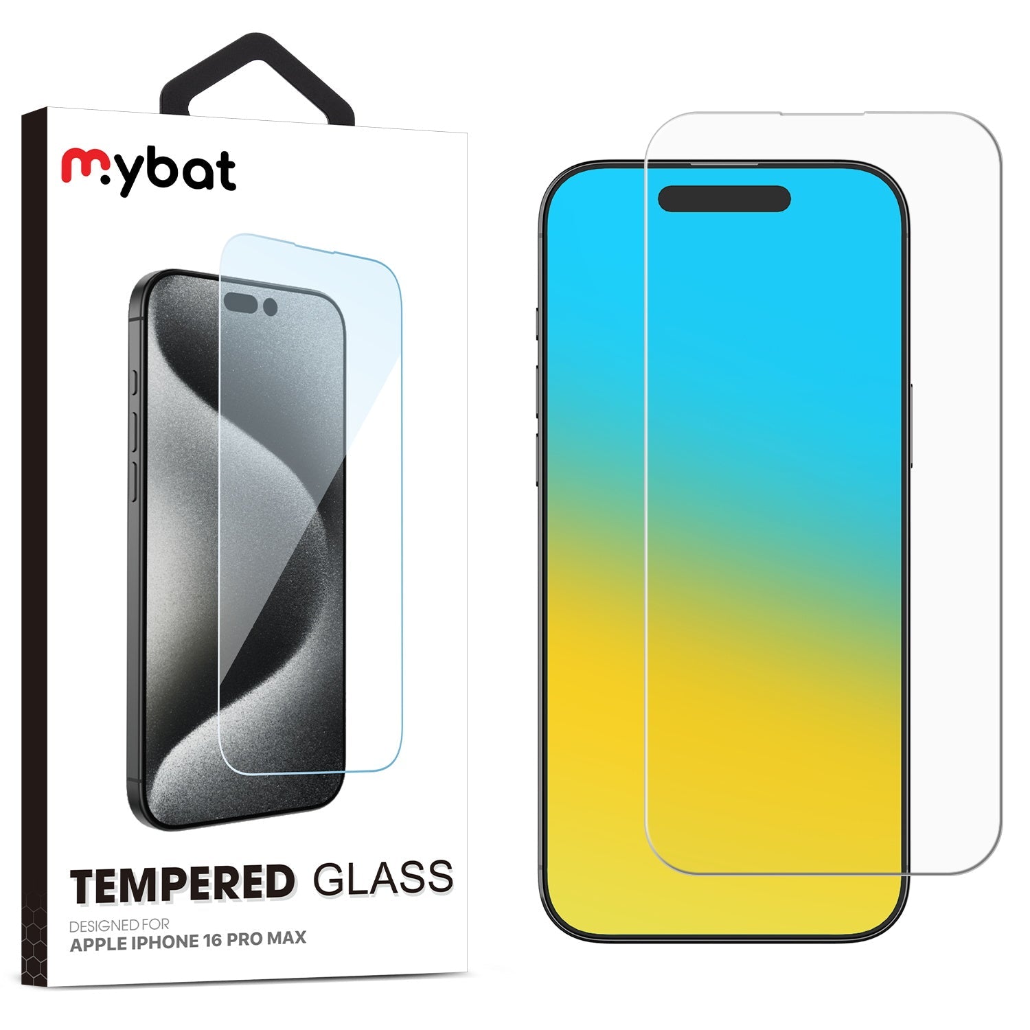 MyBat Tempered Glass Screen Protector (2.5D) for Apple iPhone 16 Pro Max - Clear